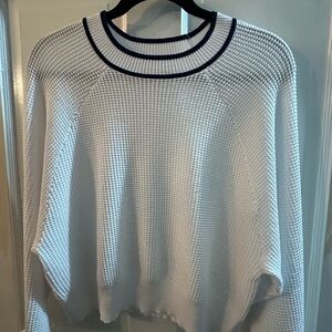 Kerisma White Sweater with Navy Accents